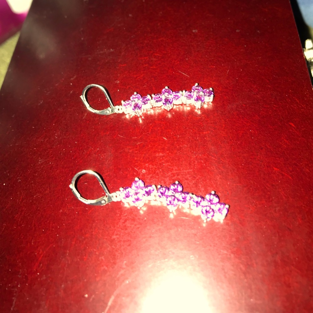A pair of Amethyst earrings